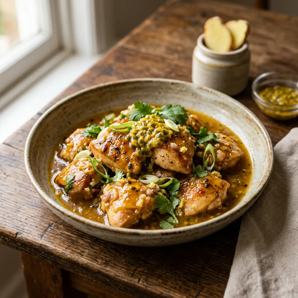 Chicken Breasts With Ginger Passion Fruit Sauce Recipe