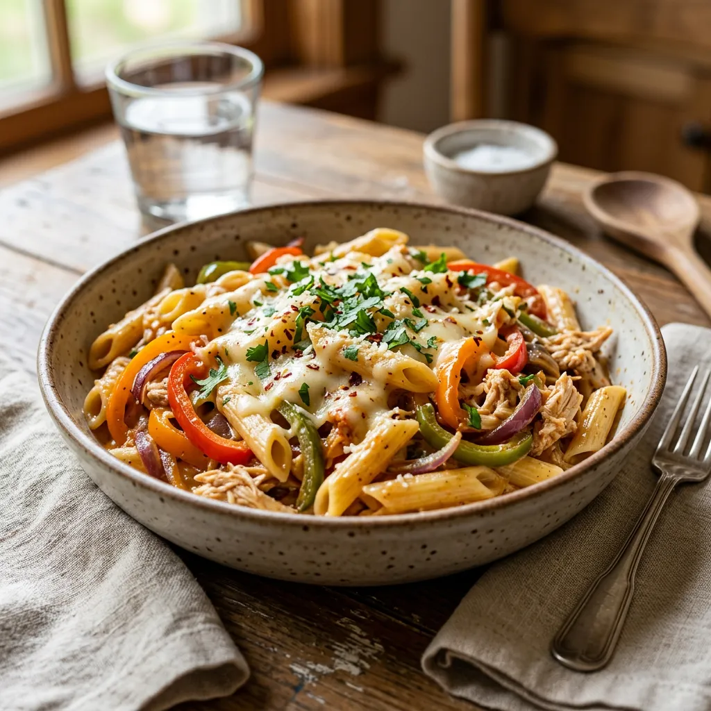 Chicken Fajita Pasta Bake