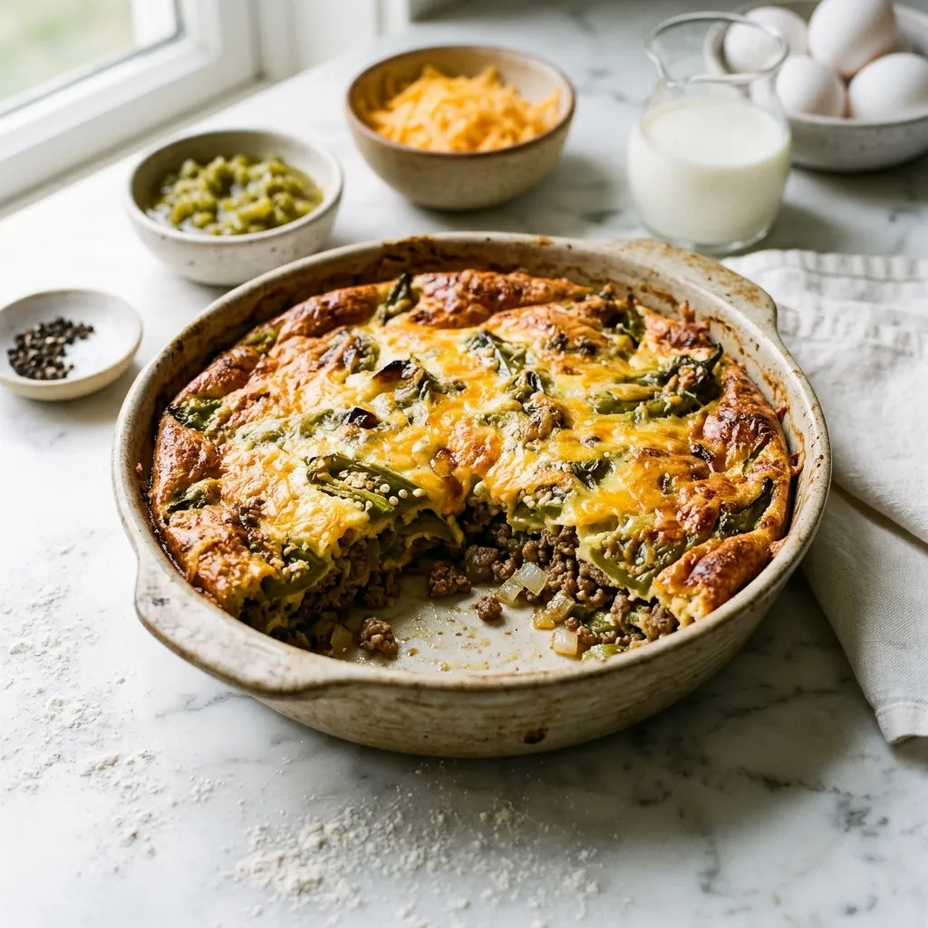 Chiles Rellenos Casserole With Ground Beef Recipe