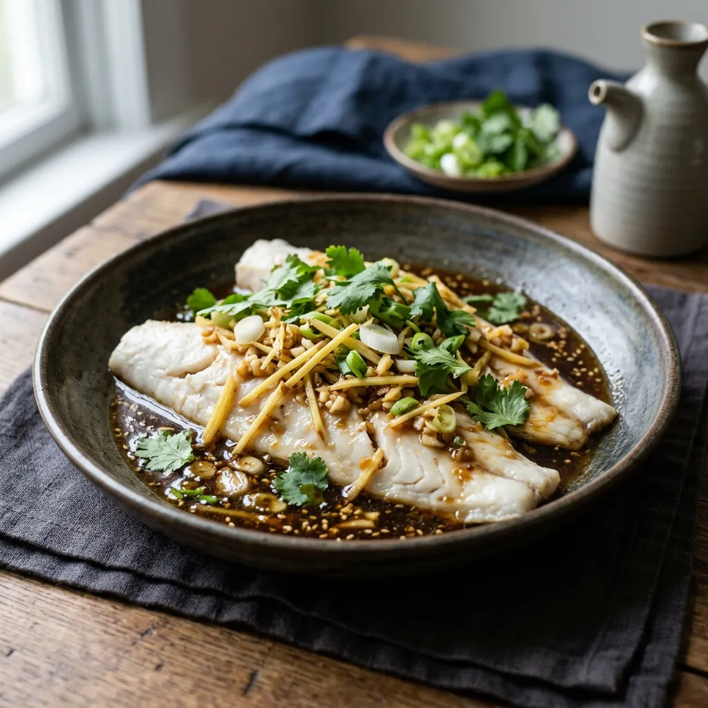 Chinese Ginger-Soy Steamed Fish