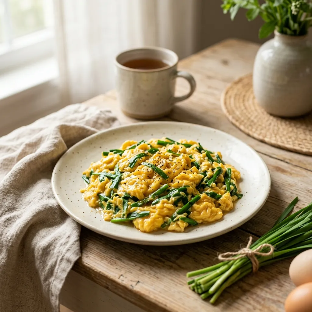 Chinese Scrambled Eggs With Chives