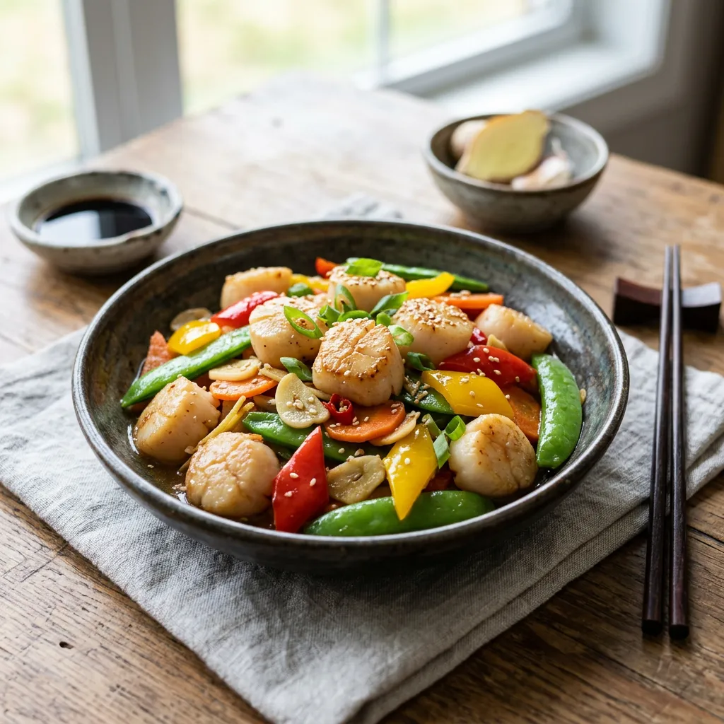 Chinese Stir-Fry Scallop With Vegetables Recipe