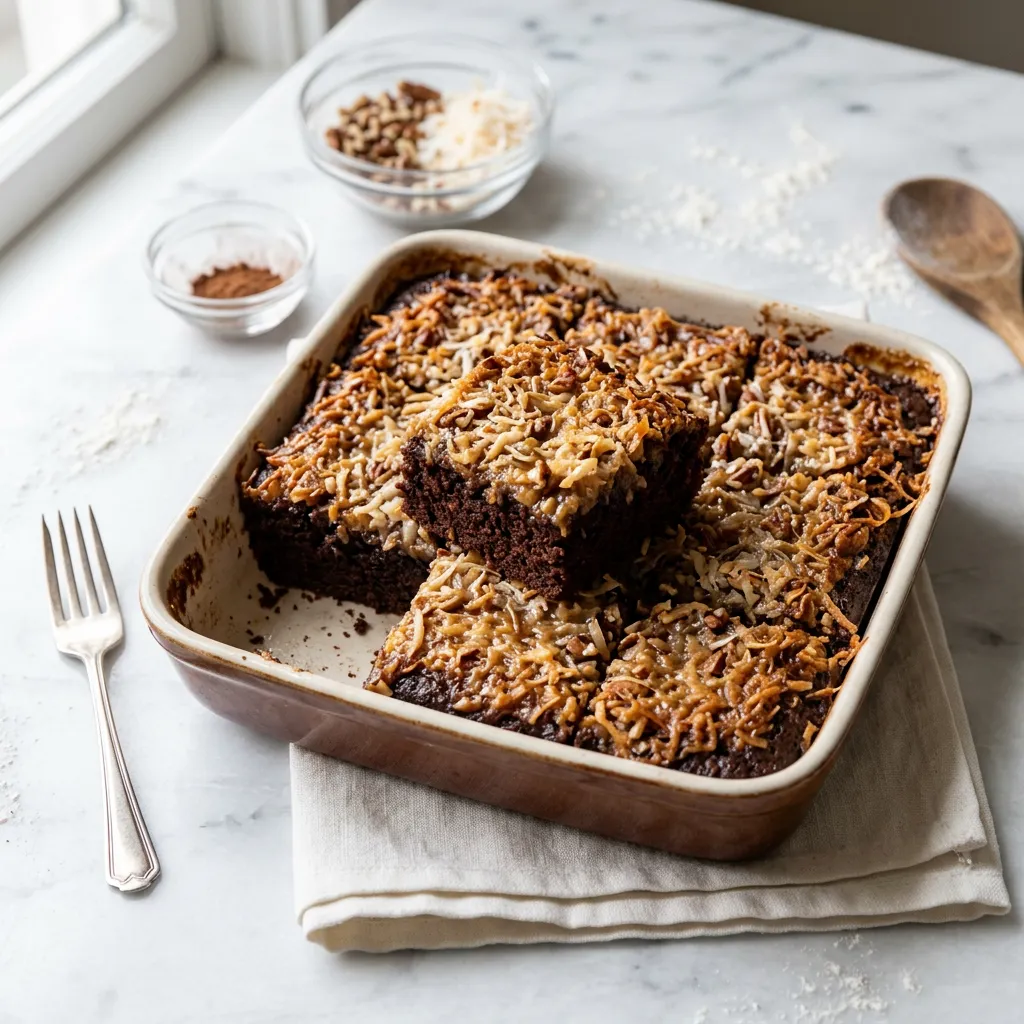 Chocolate Cake With Broiled Coconut Frosting