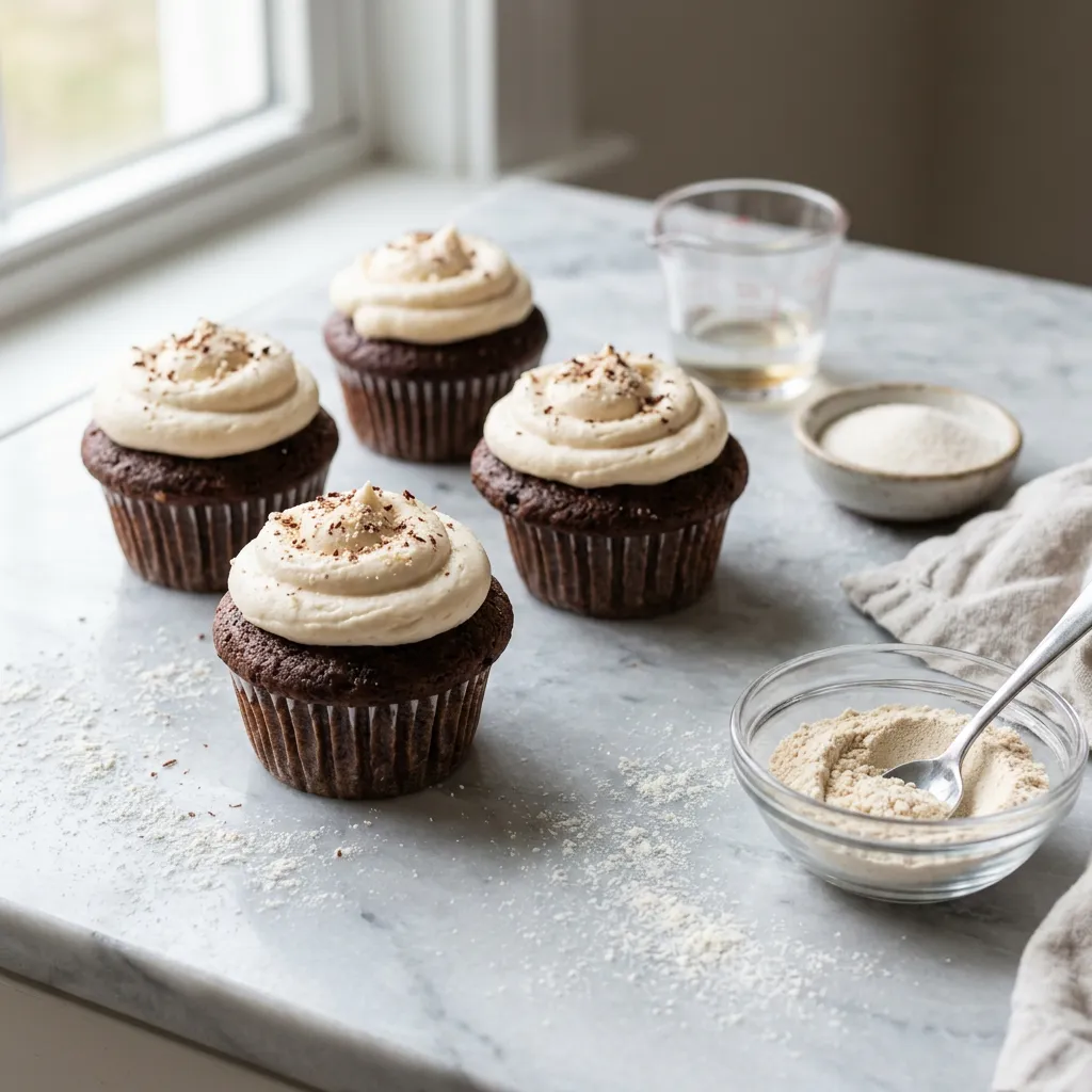 Chocolate Cupcakes With Malted Milk Frosting