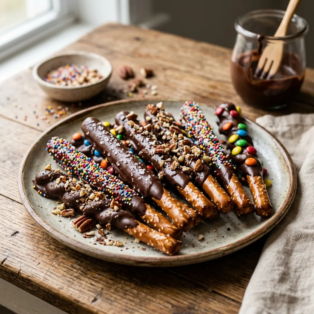 Chocolate-Dipped Pretzels