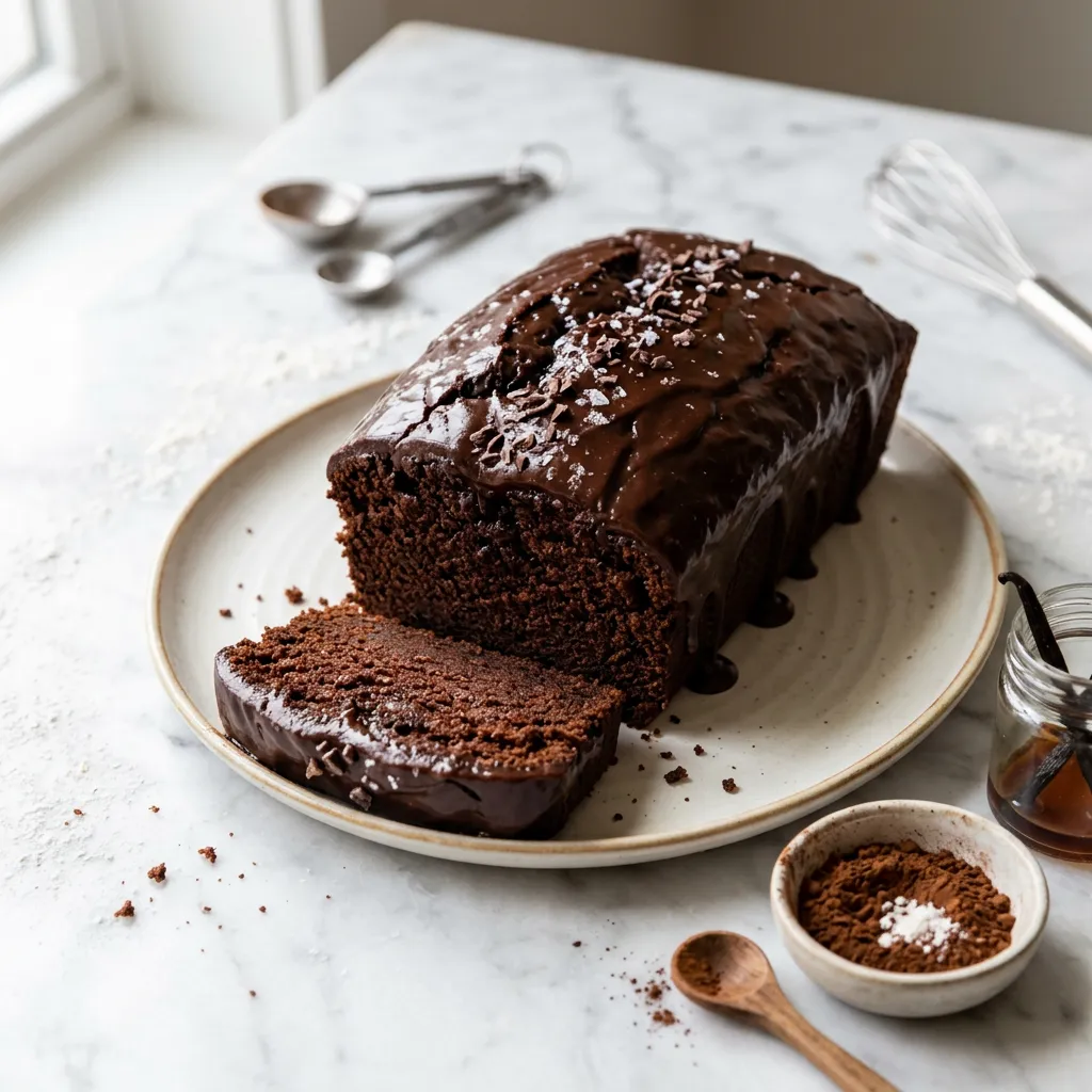 Chocolate Loaf Cake With Easy Chocolate Glaze