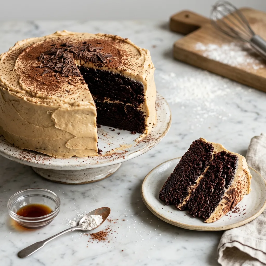 Chocolate Mayonnaise Cake With Peanut Butter Frosting