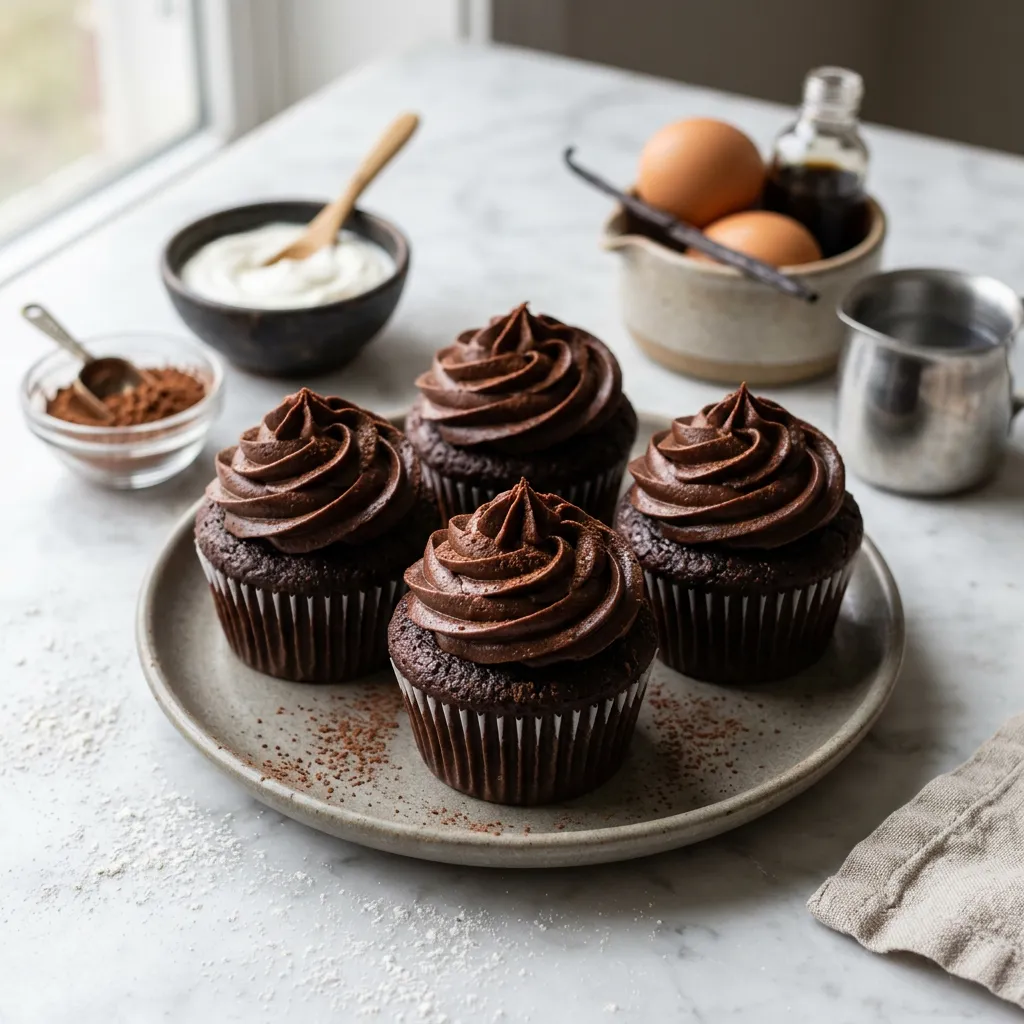 Chocolate Sour Cream Cupcakes