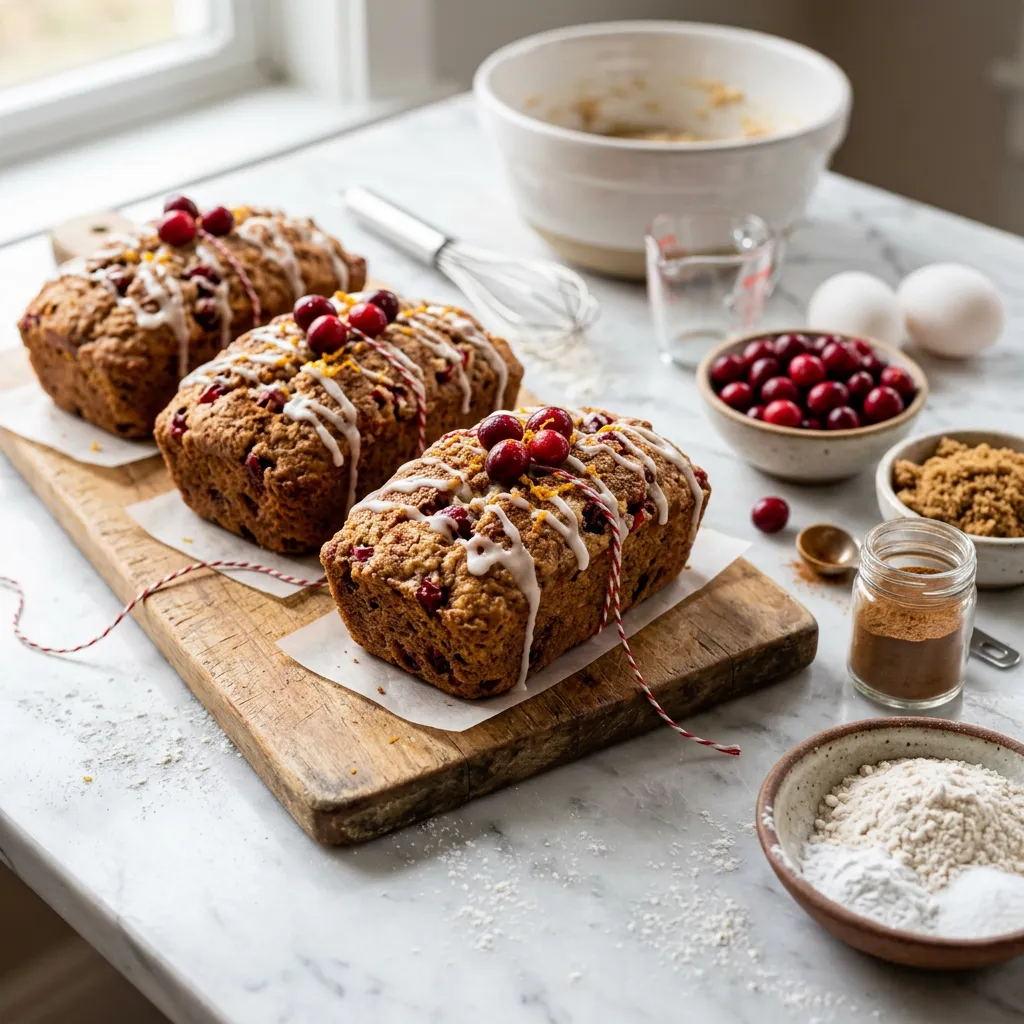 Christmas Cranberry Mini Loaf Gift Bread Recipe
