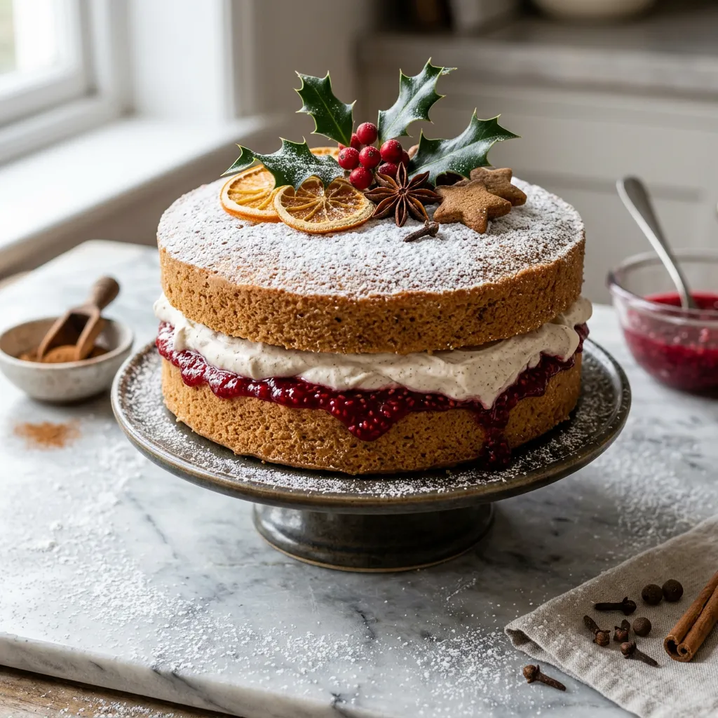 Christmas Spiced Victoria Sponge Cake