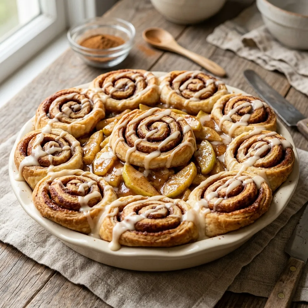 Cinnamon Roll Apple Pie