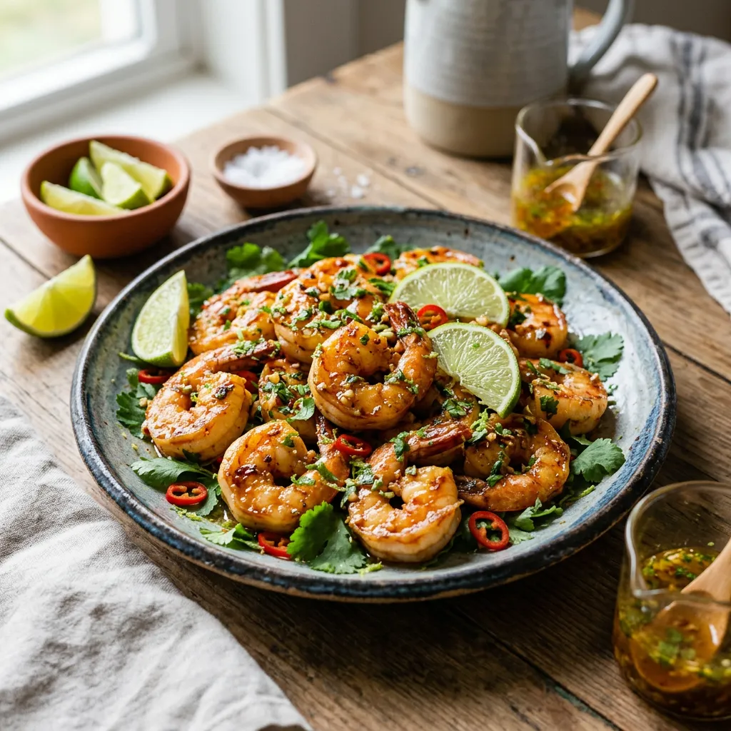 Finished Citrus-Honey Grilled Shrimp Recipe dish