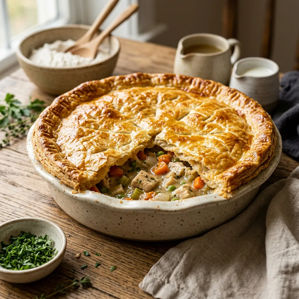 Finished Classic Chicken Pot Pie Recipe dish