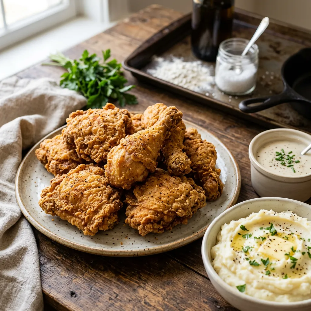 Finished Classic Crispy Fried Chicken Recipe dish