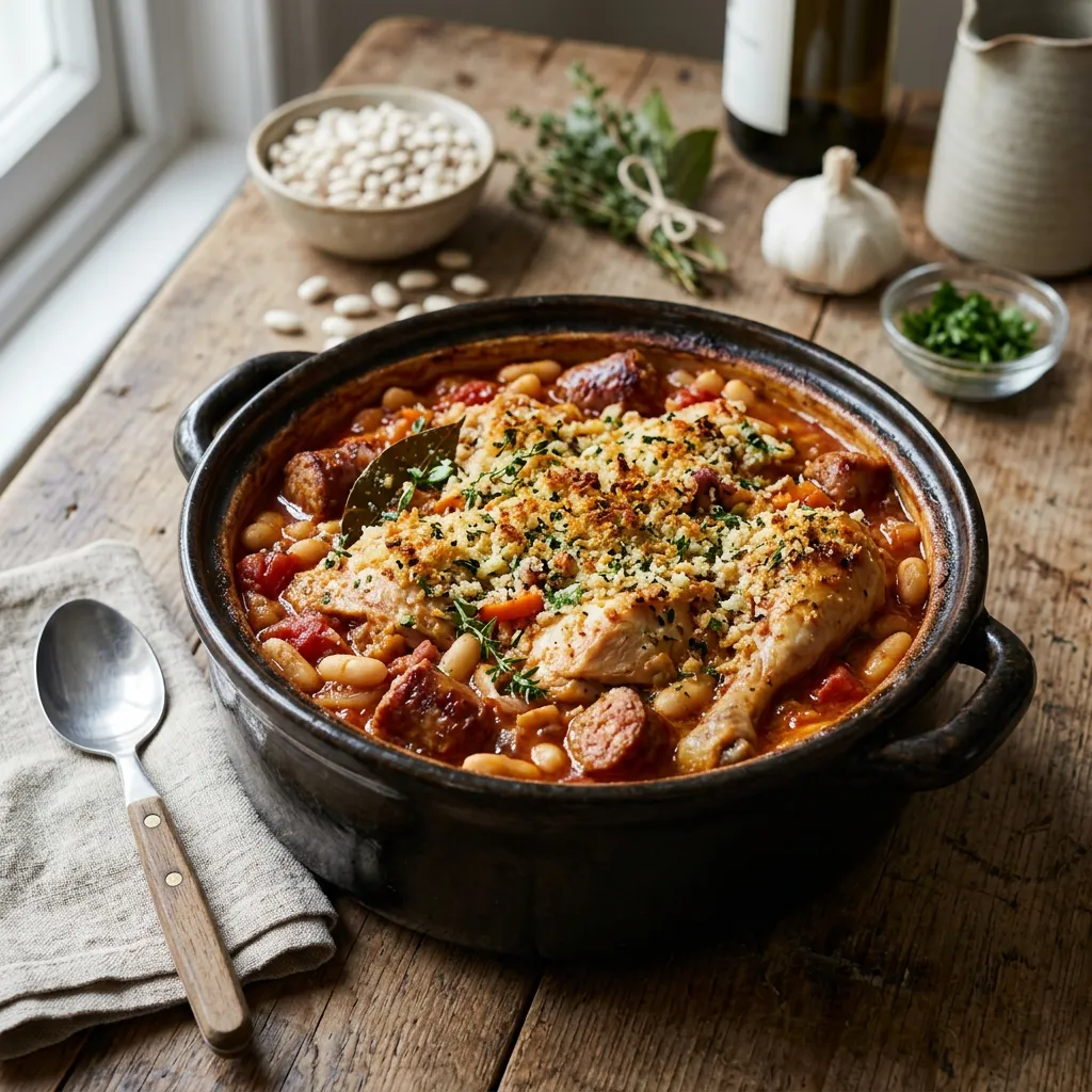 Classic French Chicken and Sausage Cassoulet Recipe
