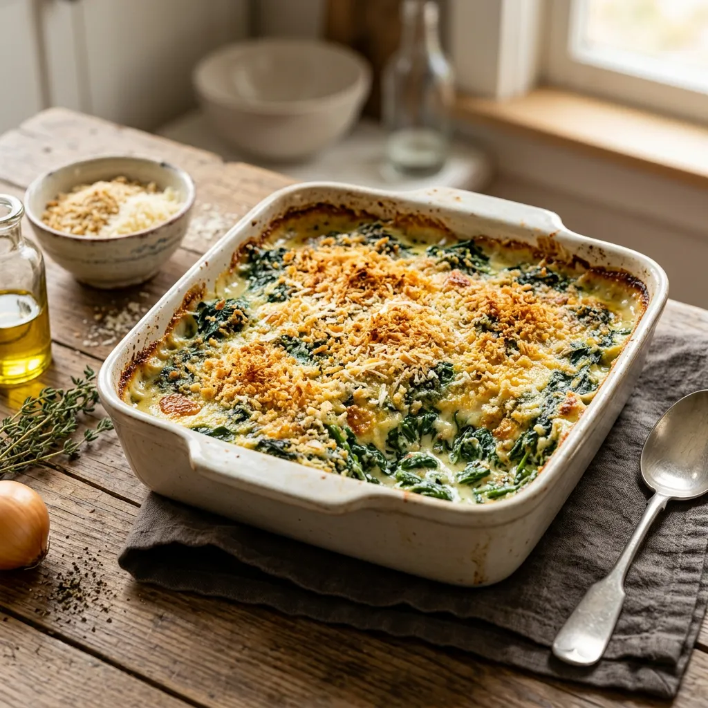 Classic French Spinach au Gratin