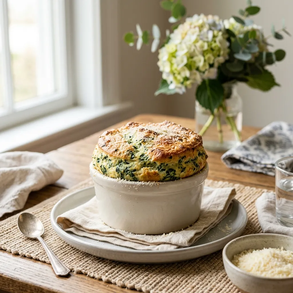 Classic French Spinach Soufflé