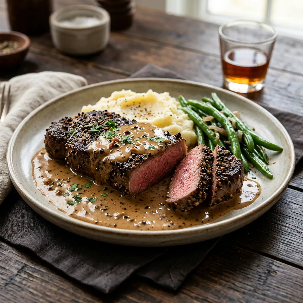 Classic French Steak au Poivre