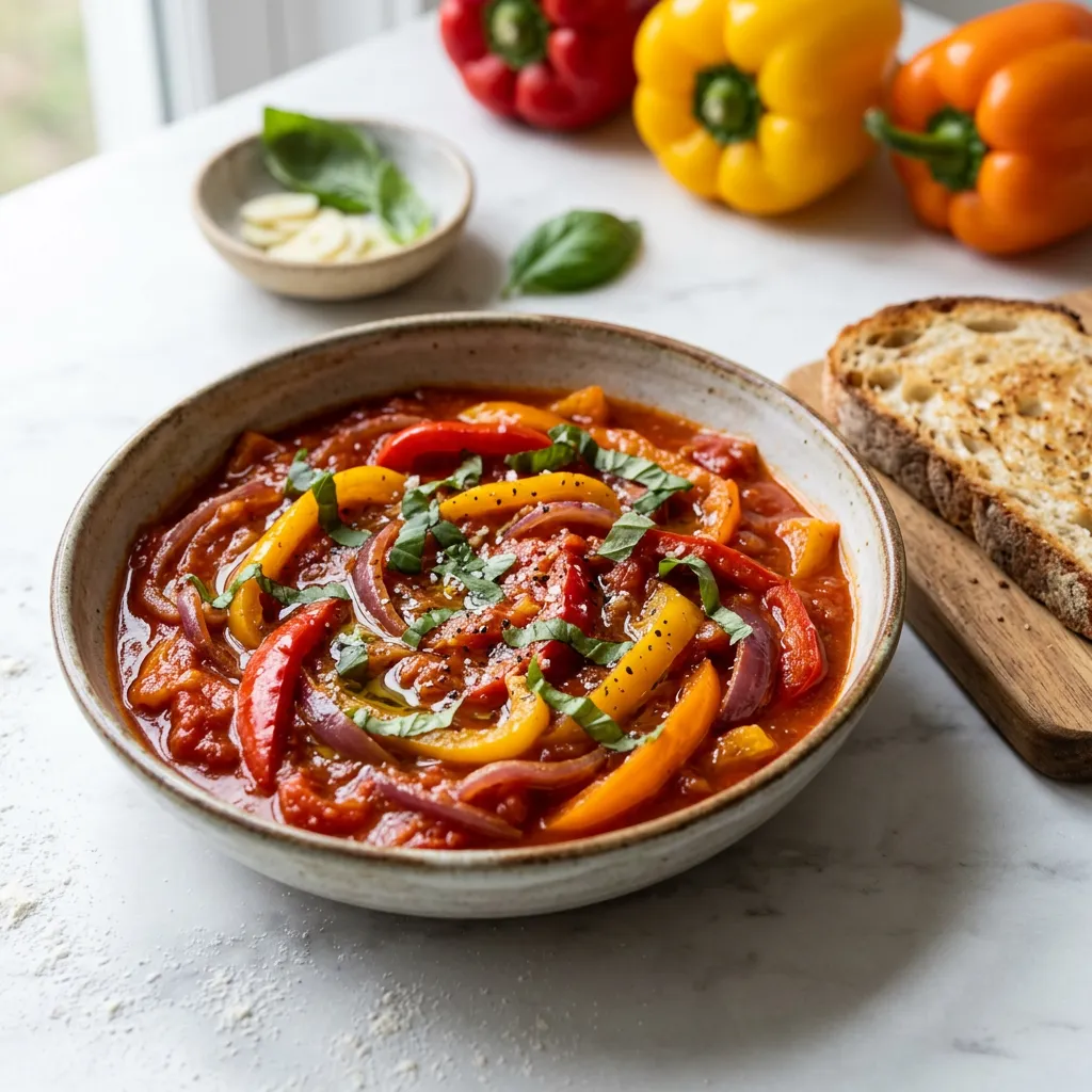 Classic Italian Peperonata (Braised Sweet Peppers)