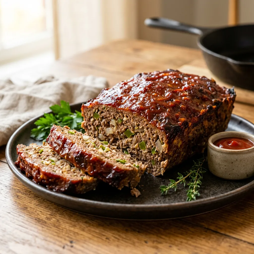 Finished Classic Meatloaf dish