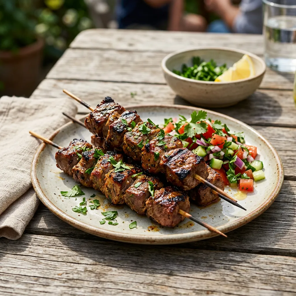 Classic Moroccan Lamb or Beef Kebabs (Brochettes)