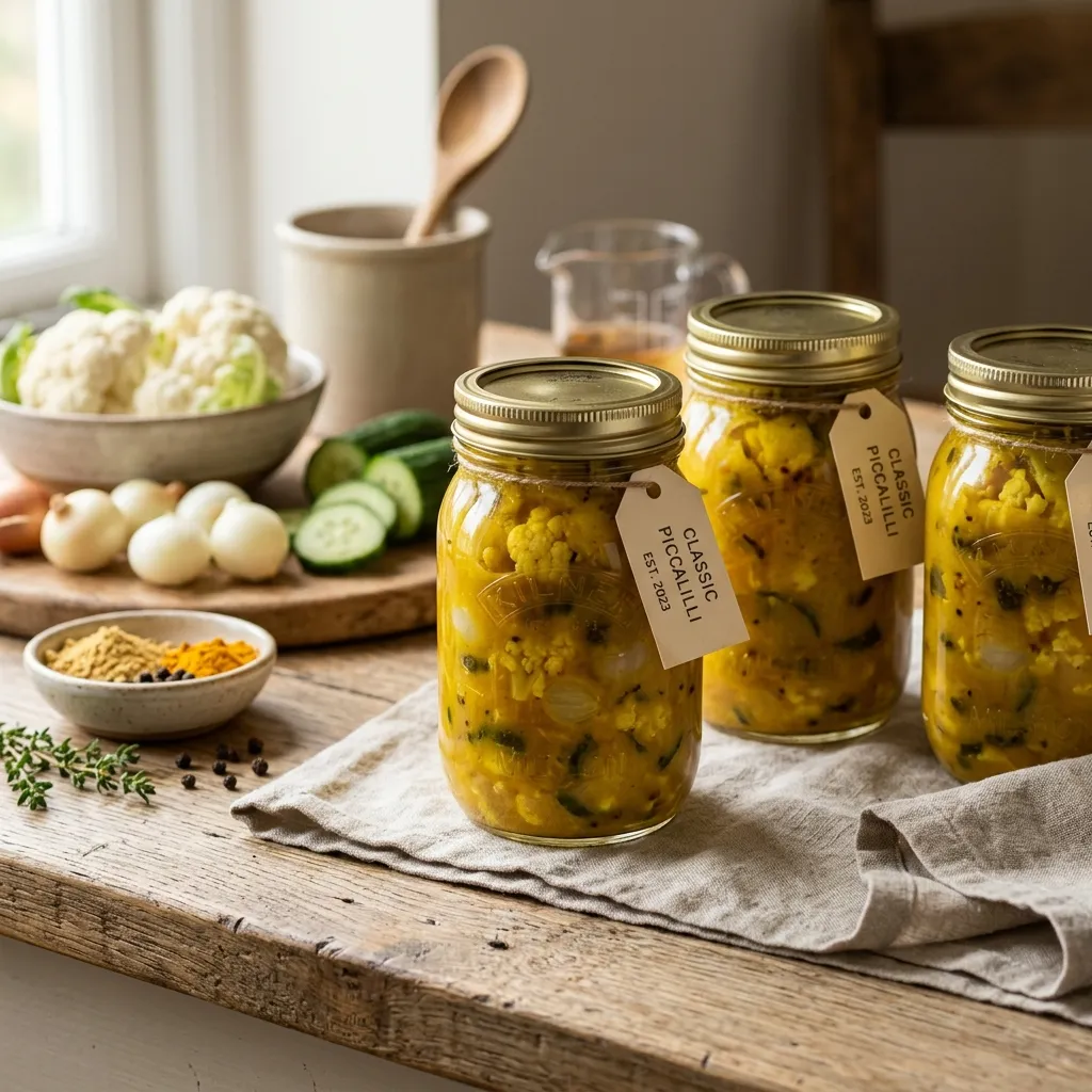 Classic Piccalilli (British Pickled Veggies)