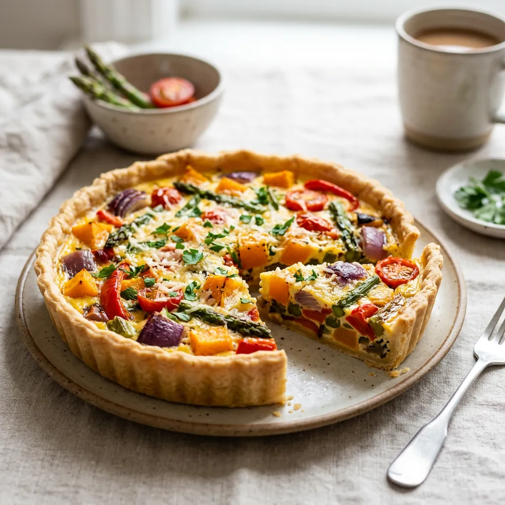 Classic Roasted Vegetable Quiche