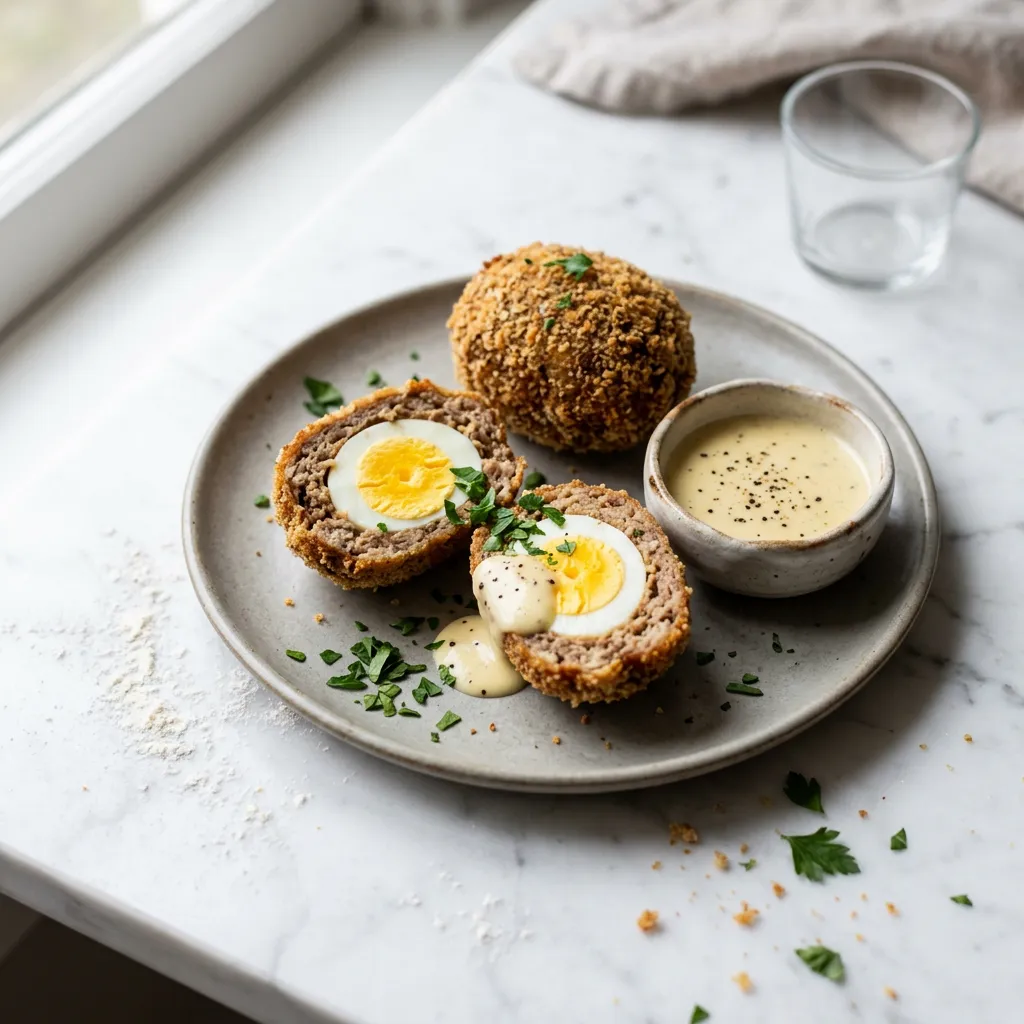 Classic Scotch Eggs With Creamy Mustard Sauce