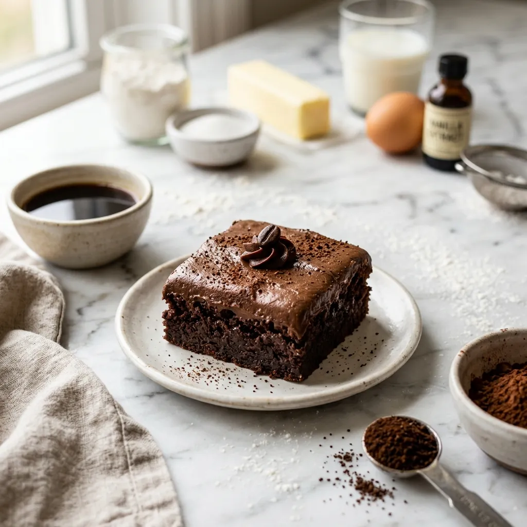 Finished Coffee-Infused Texas Brownies dish