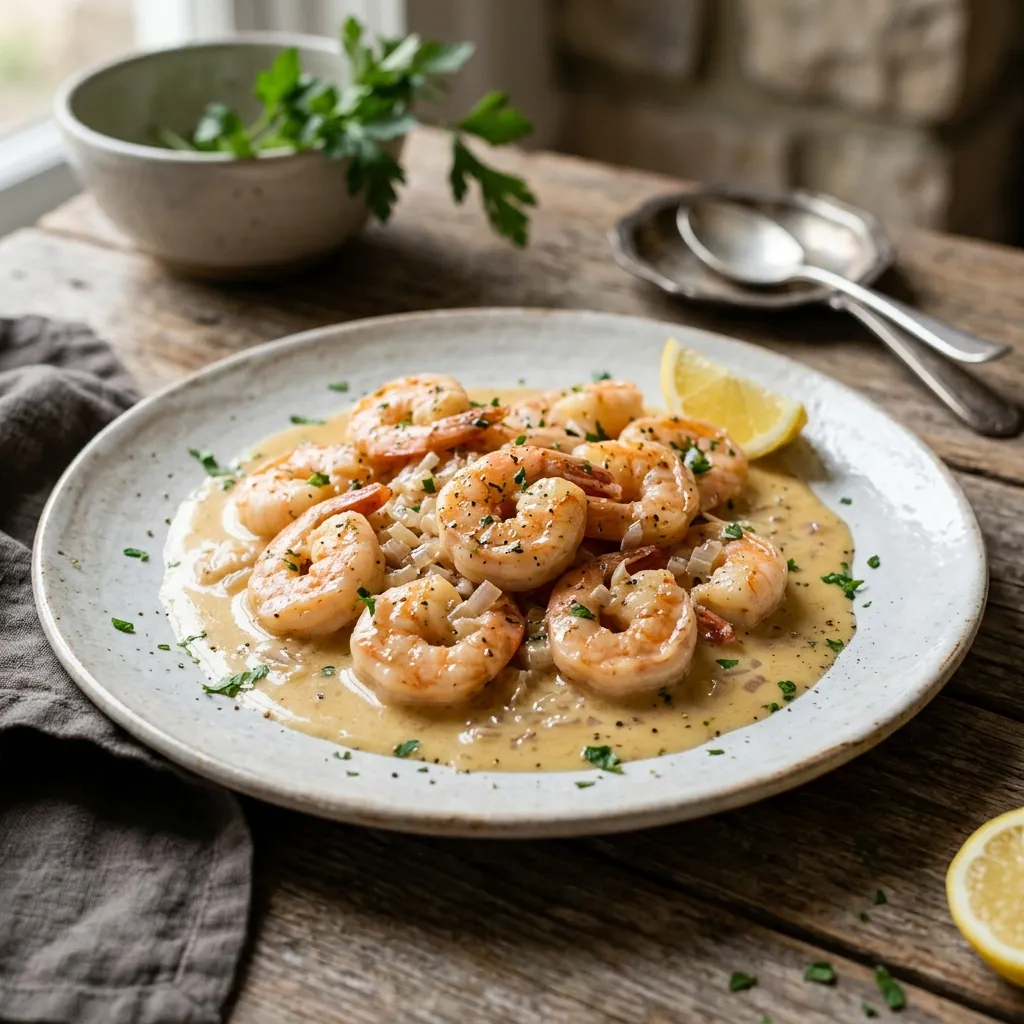 Cognac Shrimp With Beurre Blanc Sauce
