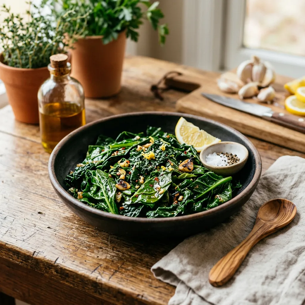 Finished Collard Greens and Kale dish