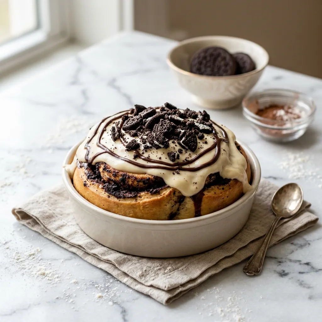 Cookies and Cream Cinnamon Rolls