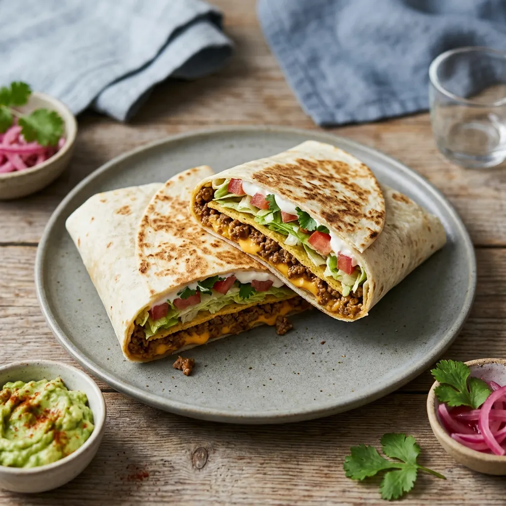 Finished Copycat Crunchwrap Supreme dish