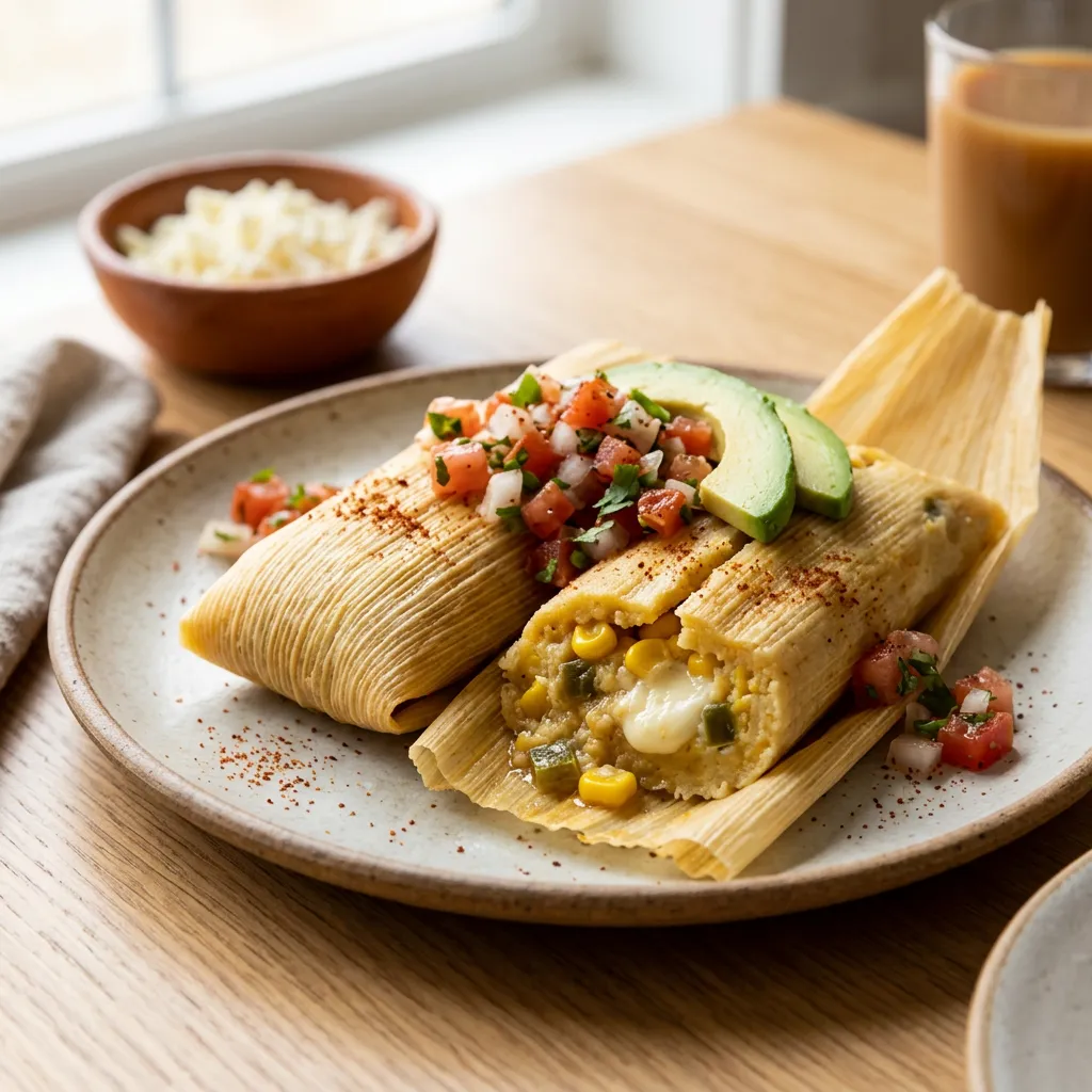 Corn, Green Chile, and Cheese Tamales