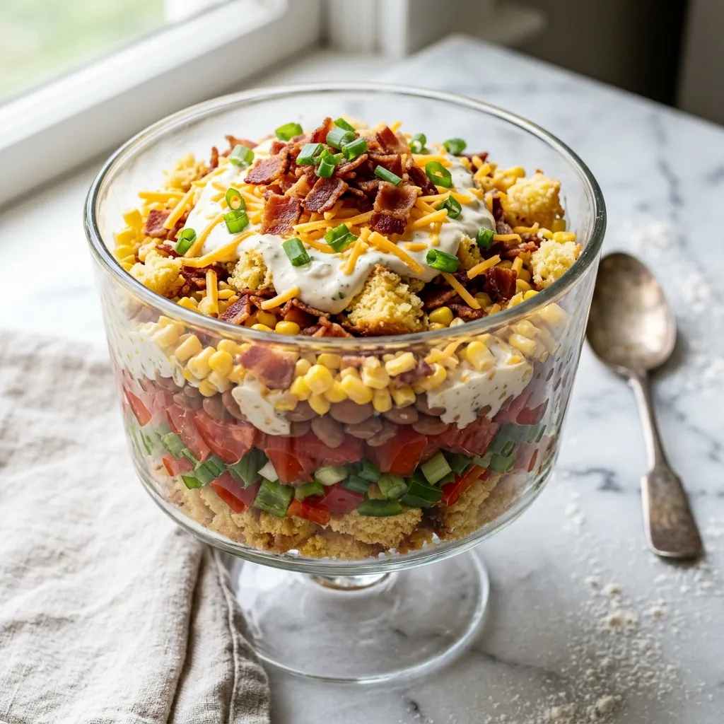 Cornbread Salad With Bacon, Cheddar, and Ranch