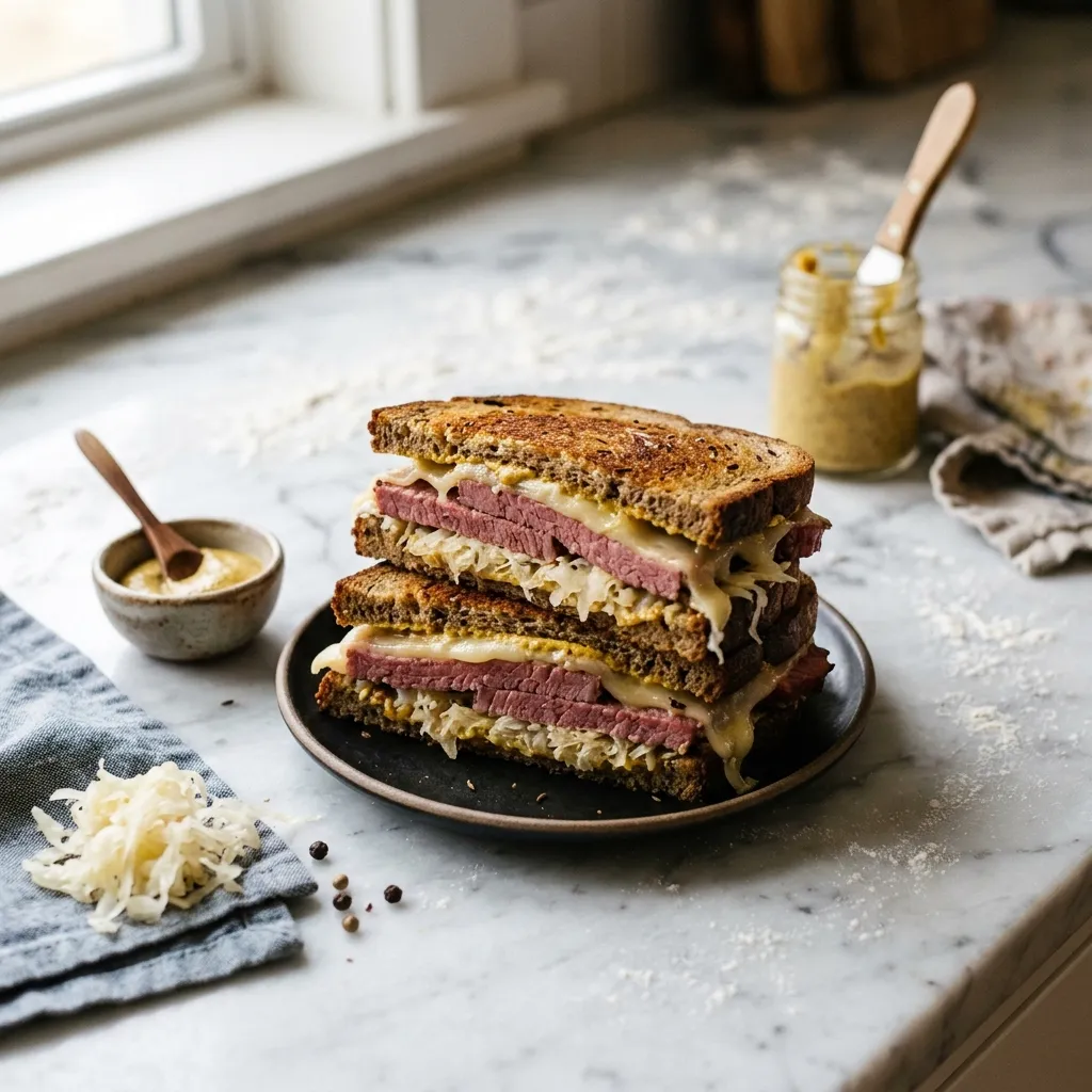Corned Beef and Sauerkraut Sandwich