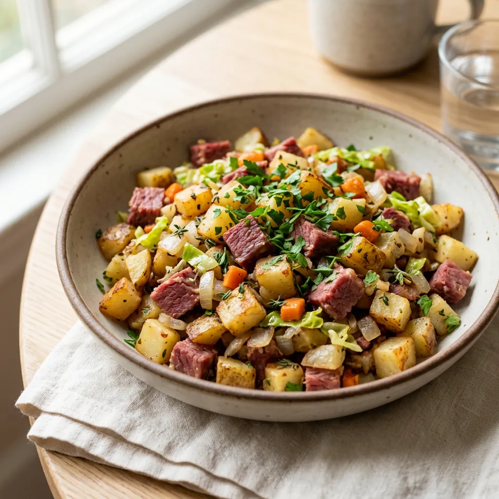 Corned Beef Hash With Cabbage and Carrots