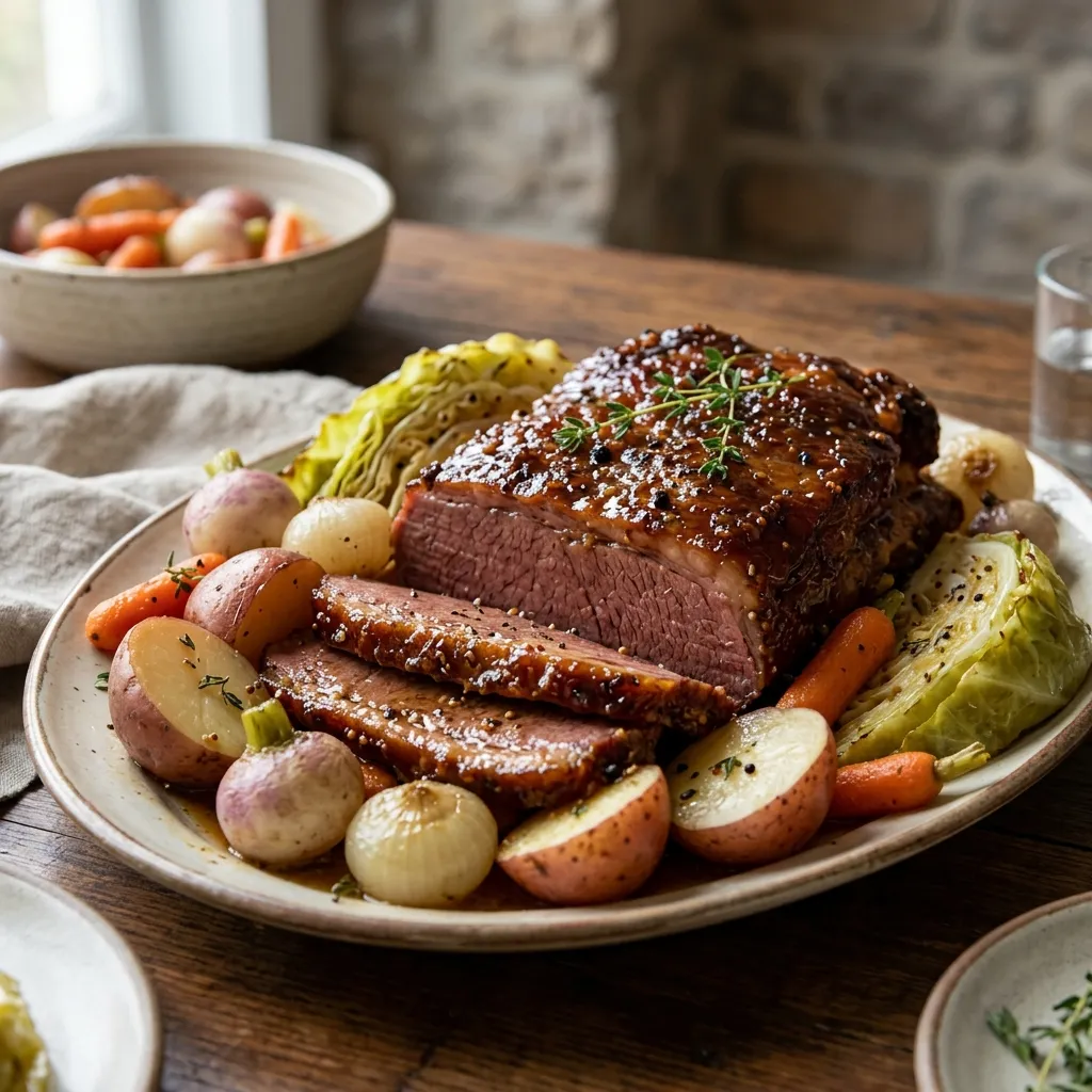 Corned Beef With Cabbage, Potatoes, and Carrots