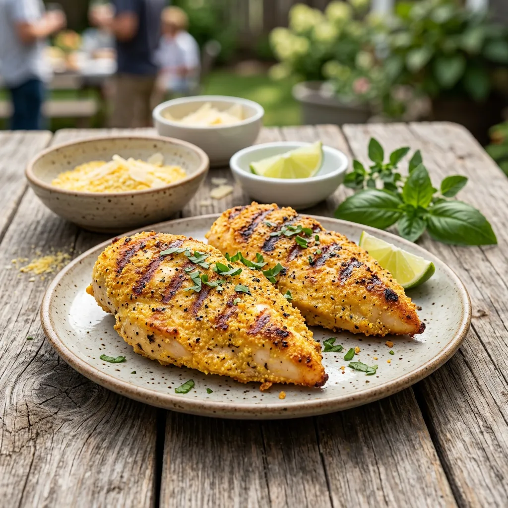 Finished Cornmeal Crispy Chicken dish