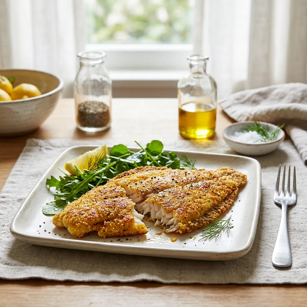 Cornmeal-Crusted Flounder (Parve)