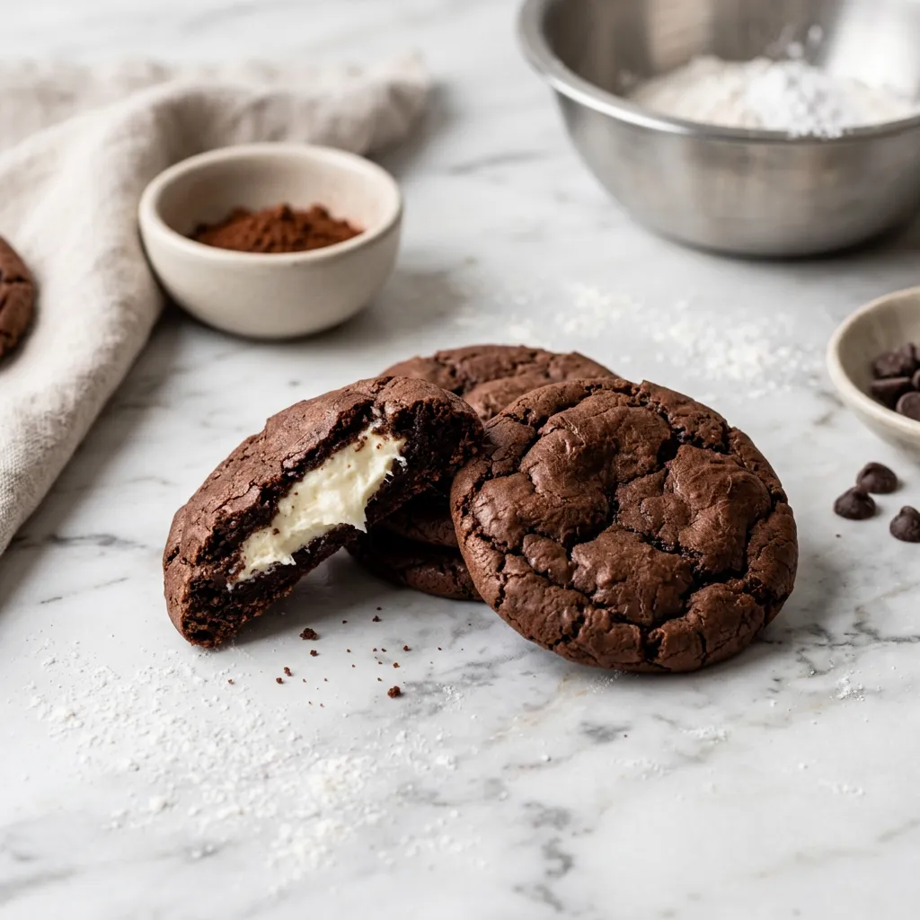 Cream Cheese Stuffed Chocolate Cookies