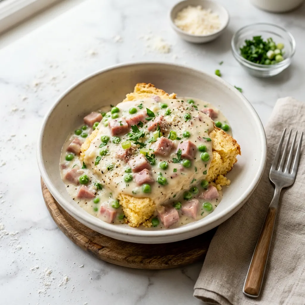 Creamed Ham With Peas