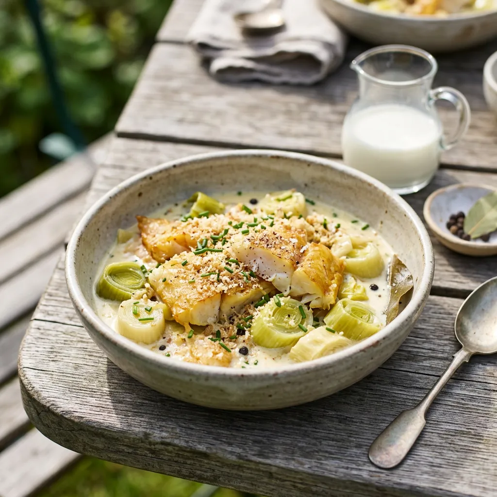 Creamed Leeks and Smoked Haddock Recipe
