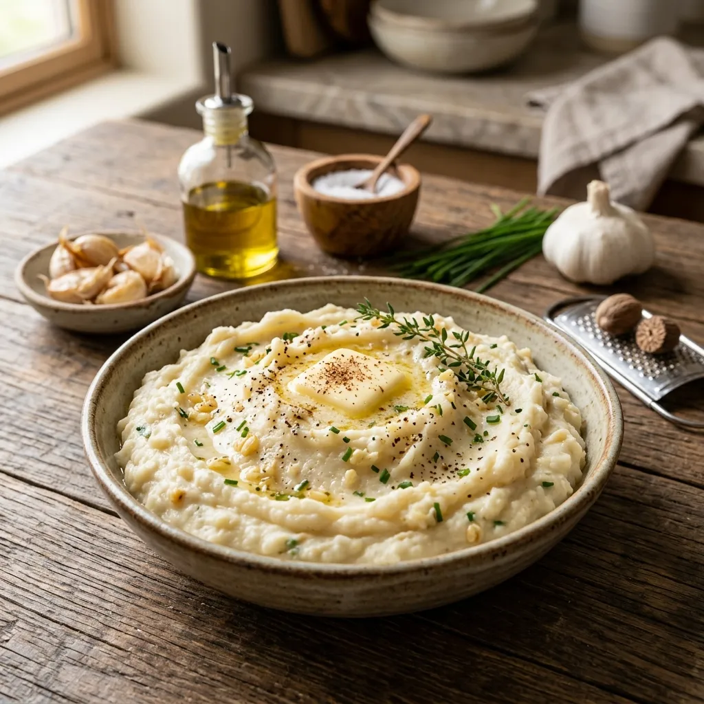 Creamed Yuca (Cassava) With Roasted Garlic