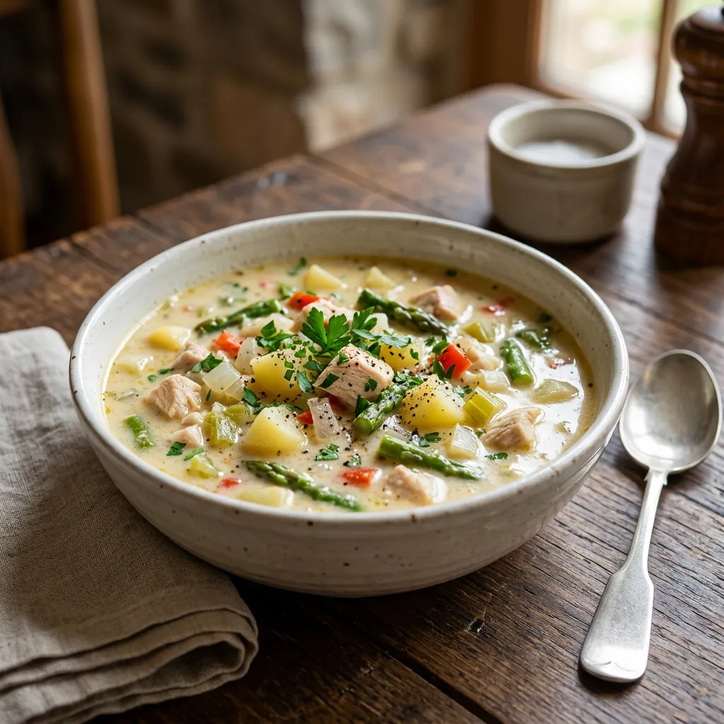 Creamy Chicken and Asparagus Chowder