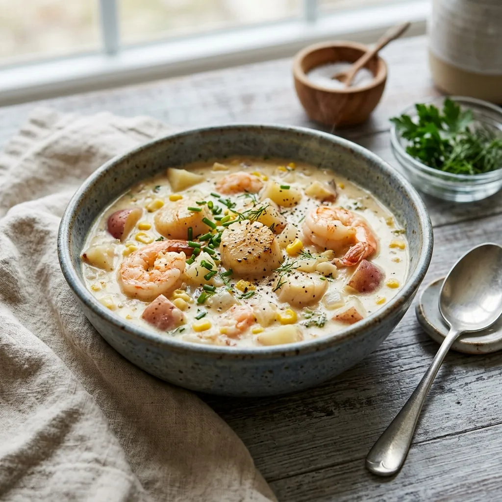 Creamy Corn and Seafood Chowder