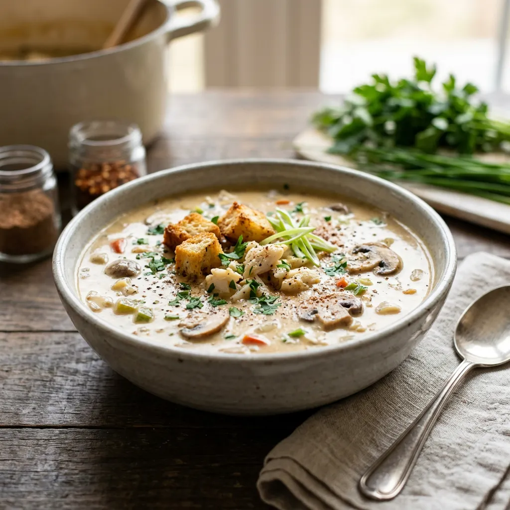 Creamy Crab and Mushroom Soup