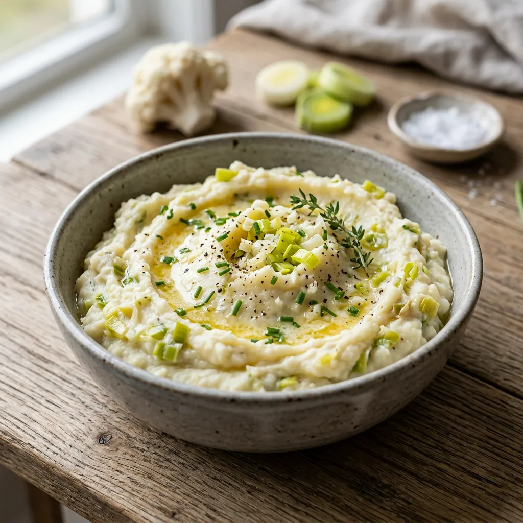 Creamy Mashed Cauliflower and Leeks