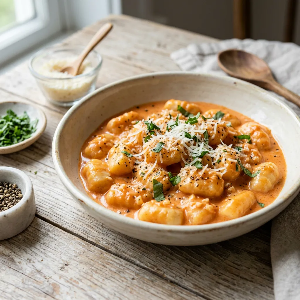 Creamy Pink Tomato Sauce for Gnocchi