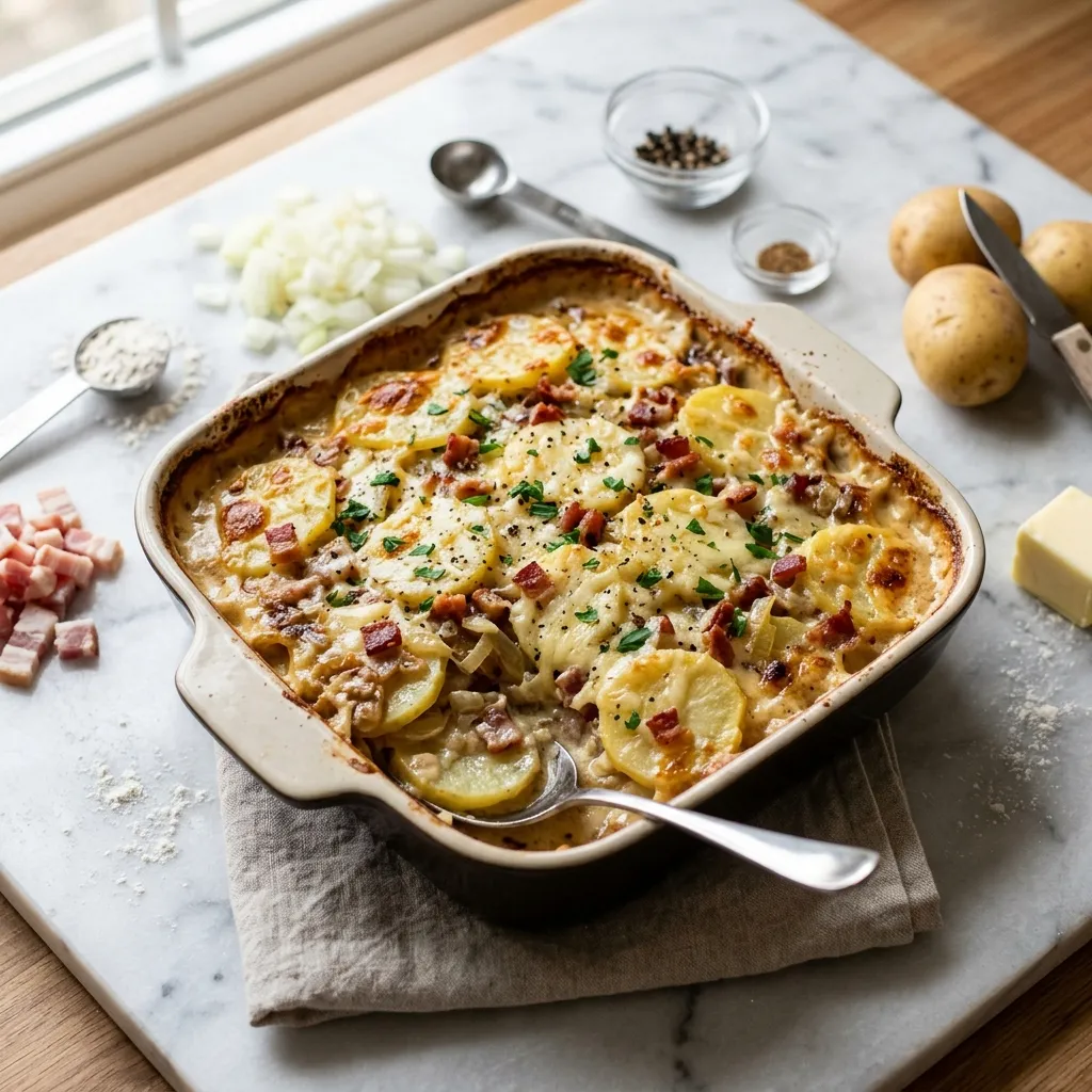 Creamy Scalloped Potatoes With Bacon